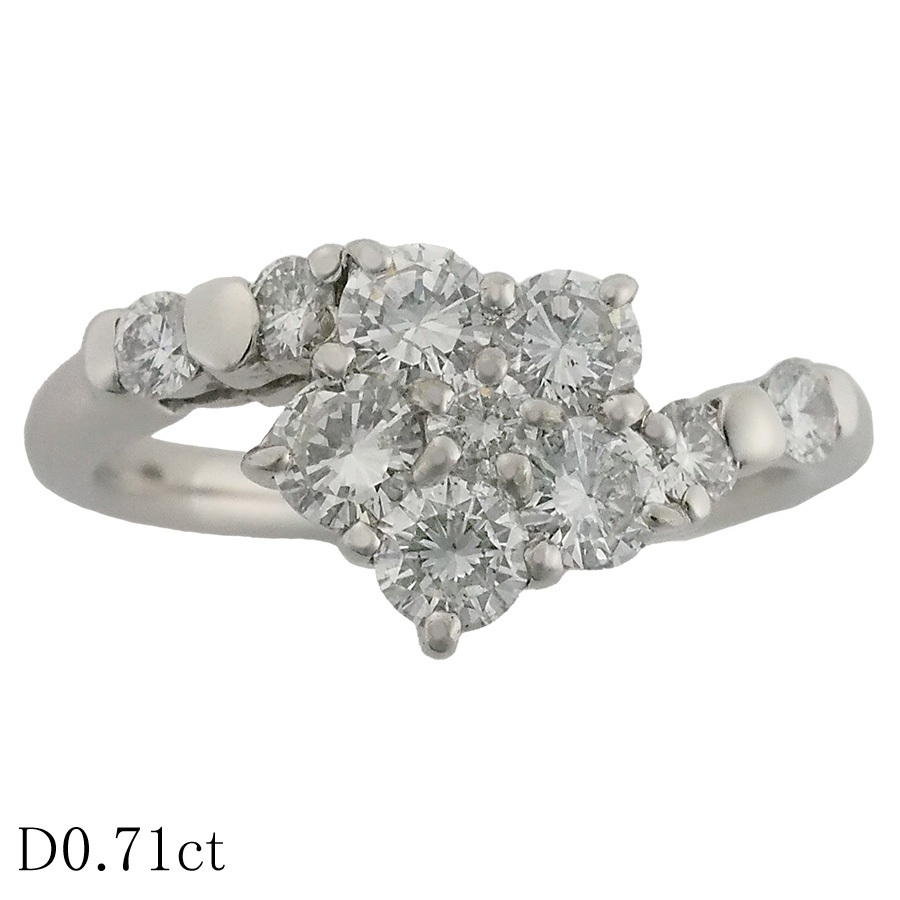 ダイヤモンド/0.71ct デザイン リング Pt900 7.5号拍卖