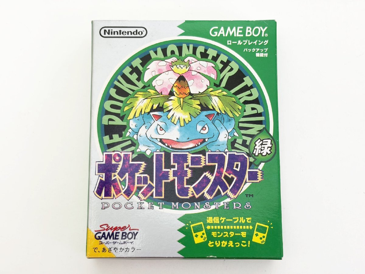 【箱・付属品あり】 ゲームボーイ ポケットモンスター緑 GB ポケモン レトロゲーム ソフト 動作確認済み拍卖