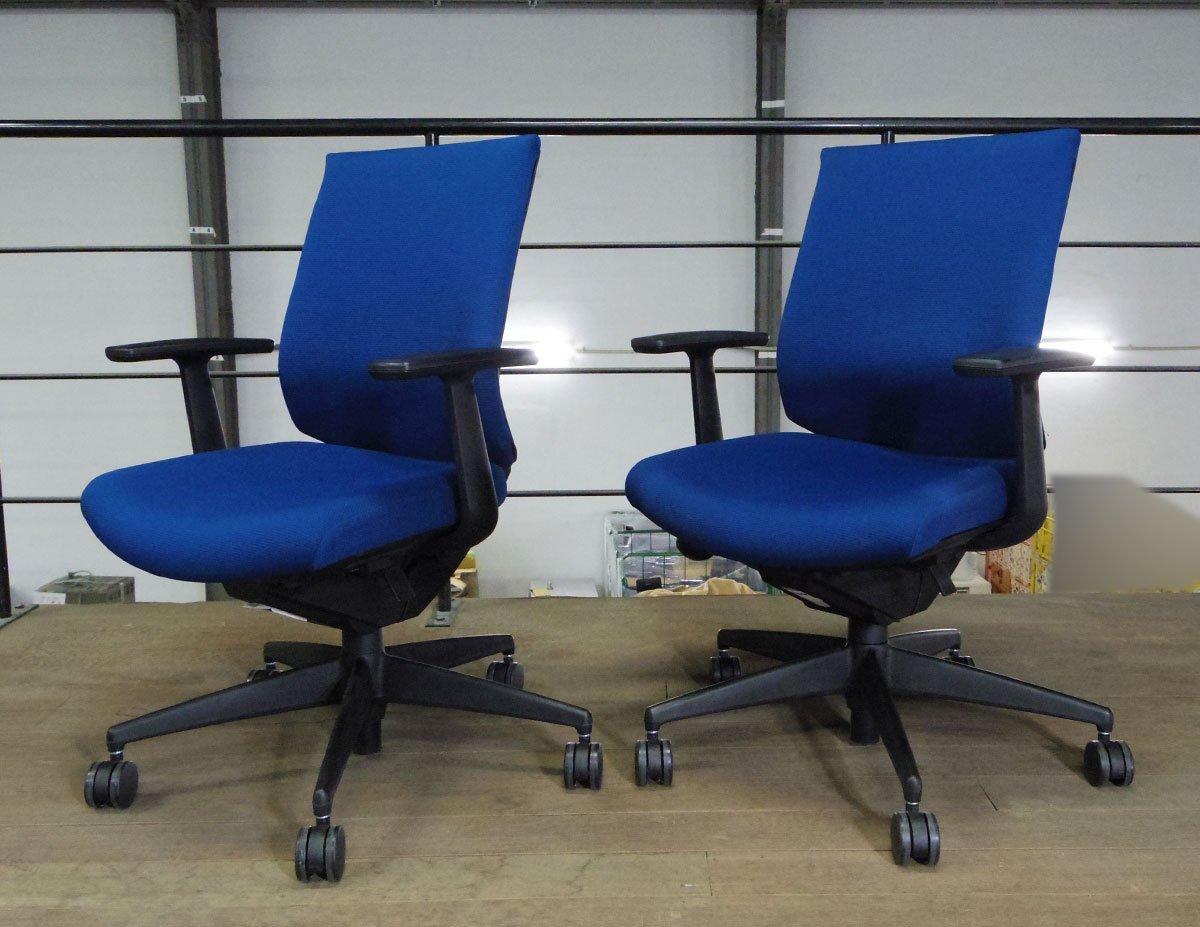 名鉄運輸営業所止め限定 2脚セット KOKUYO オフィスチェア ウィザード3 Wizard3 2022年製 オフィスチェア OAチェア コクヨ K100810拍卖