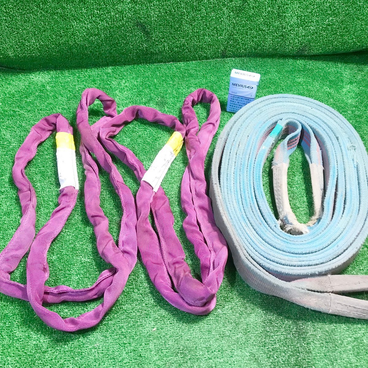 橋飯p114 トラスコ 他 ■1t ラウンドスリング『TRJ10-10』長さ1m ■スリングベルト 巾50mm×長さ約5.4m★3本セット拍卖