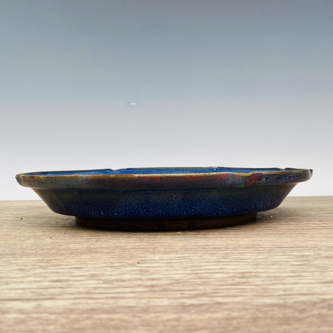 【永】宋時代 鈞窯 曜變刻詩描金盤 古陶磁器 陶芸 皿 中国陶瓷器 唐瓷 置物擺件 古美術品 古賞物 収集 旧家蔵出 中国唐物 A5拍卖