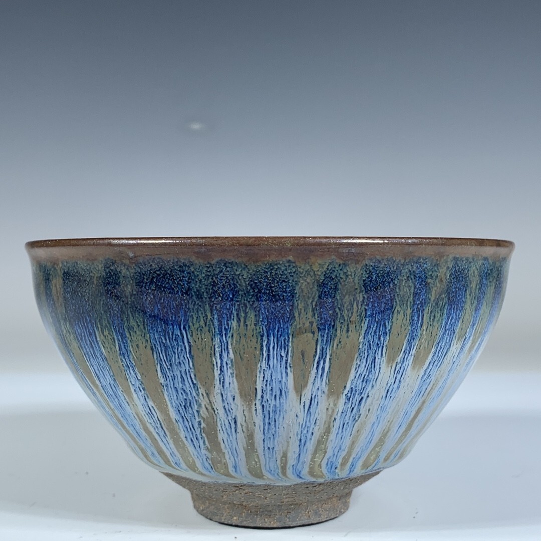 【永】宋時代 建窯 藍兔毫曜變盞 茶盞 古陶磁器 陶芸 皿 中国陶瓷器 唐瓷 置物擺件 古美術品 古賞物 収集 旧家蔵出 中国唐物 A216拍卖
