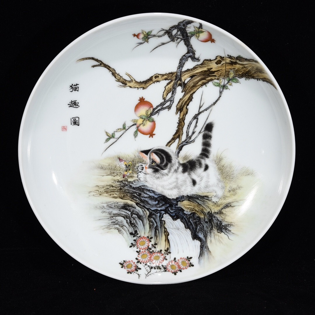 【永】清時代 雍正年製 粉彩戲図 古陶磁器 陶芸 皿 中国陶瓷器 唐瓷 置物擺件 古美術品 古賞物 収集 旧家蔵出 中国唐物 A1拍卖