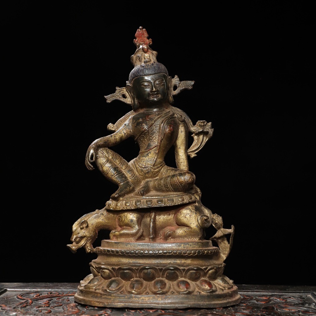 【永】 明時代 大明宣德 古銅拓金 度母佛 佛像 仏像 宗教 仏教古美術 極細工 古銅彫 置物擺件 古美術品 時代物 古董品 旧家蔵出 中国唐物拍卖