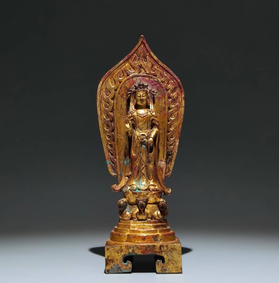 【永】唐代時期 青銅器 塗金 佛像 仏像 銘文 宗教 仏教古美術 極細工 古銅彫 置物擺件 古美術品 古董品 収集 骨董品 旧家蔵出 中国唐物 A14拍卖