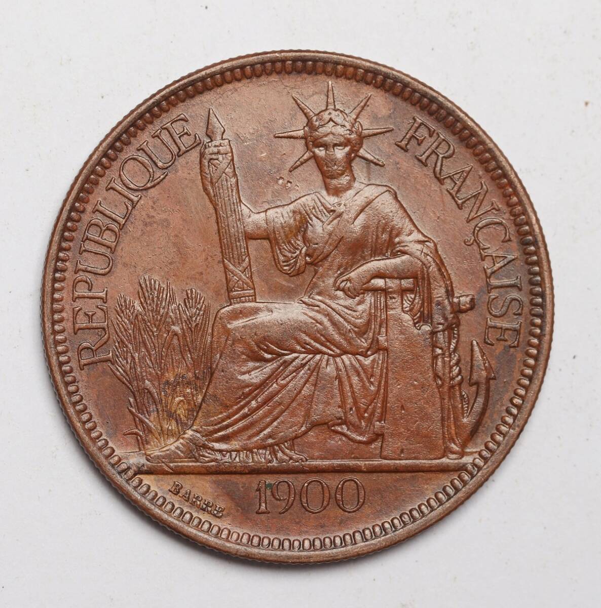 旧家蔵出し 中国古錢 1900年 香港站洋 銀模銅鑄 樣幣 銅貨 銅元 古美術品 収集家 24.23g 39mm拍卖