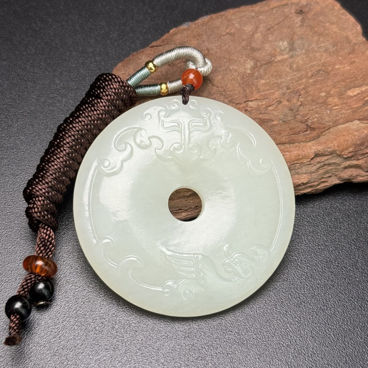 永し 清時代 和田玉彫 龍鳳呈祥 平安扣 極細工 置物擺件 古美術品 時代物 古董品 収集 古美味 旧家蔵出 中国唐物 37g拍卖