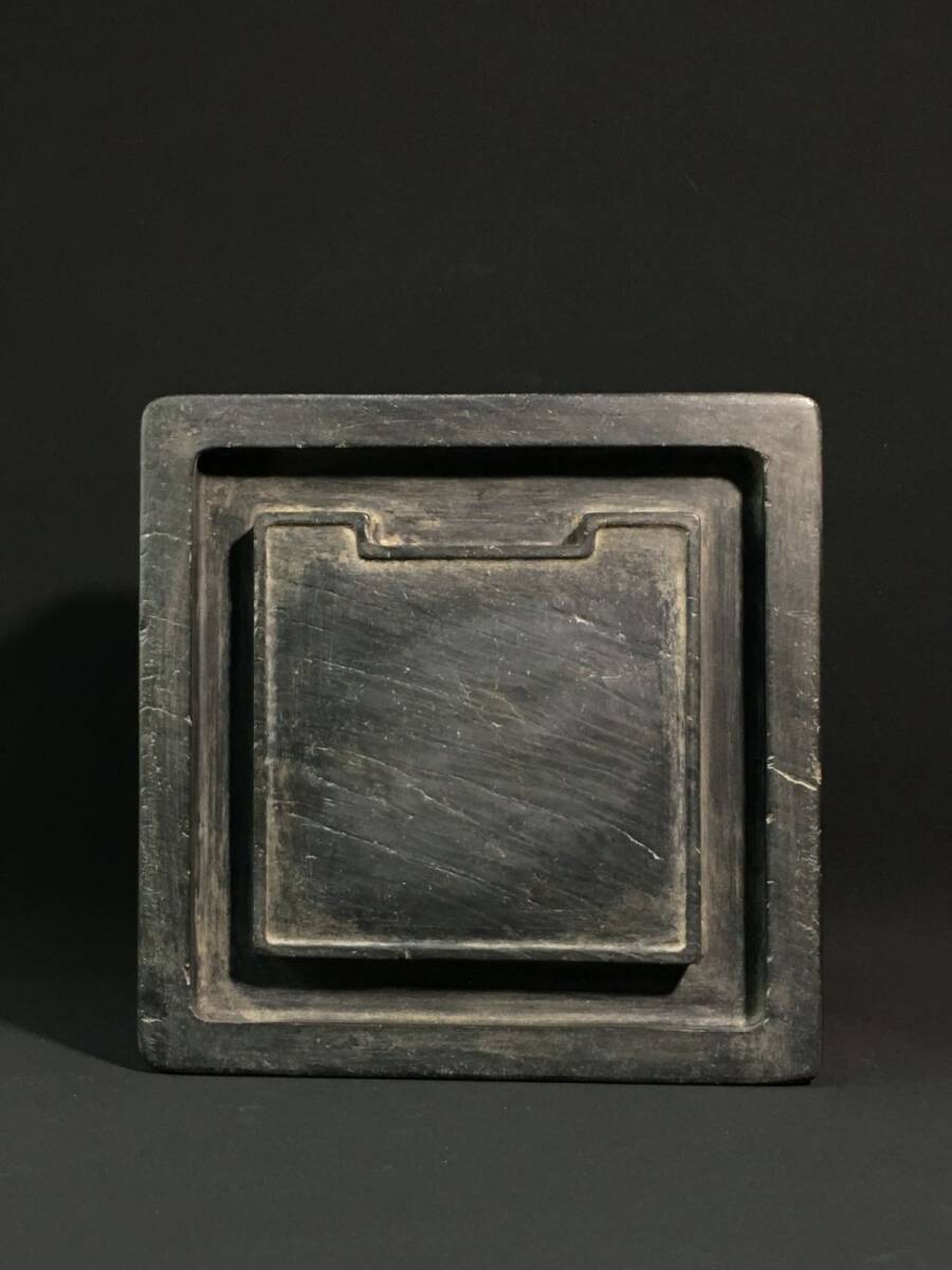 【永】清時代 在銘 端石彫 眉紋歙硯 端渓硯 極細工 書道具 文房具 置物擺件 古美術品 時代物 古董品 収集 旧家蔵出 中国唐物拍卖