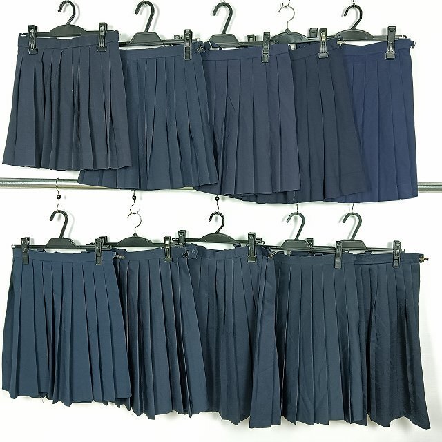 スカート 無地 紺 吊りスカート 1円 中古 制服 学生服 10枚 セット 詰合わせ 39CS-600 DF拍卖