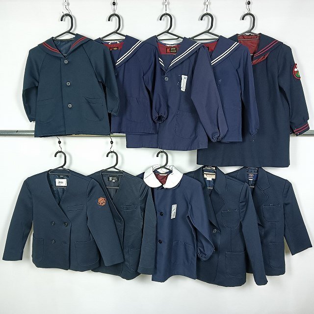 キッズ 幼稚園 小学生 セーラー服 ブレザー ジャケット イートン 紺 男児含む 1円 中古 制服 学生服 10枚 セット 詰合わせ 39CS-624 DF拍卖
