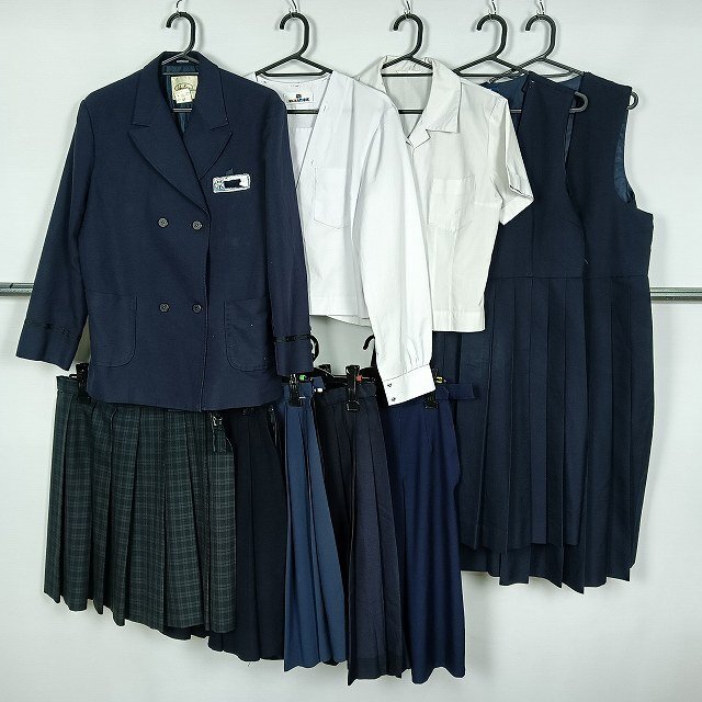 ブレザー ブラウス スカート ジャンスカ 襟なしセーラー服 1円 中古 制服 学生服 鹿児島武岡小学校 森英恵 セット 詰合わせ 39CS-645 DF拍卖