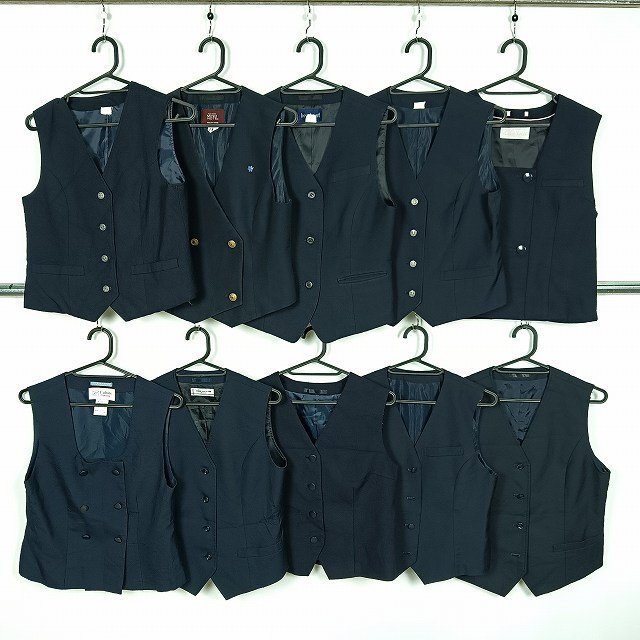 ベスト 無地 紺 1円 中古 制服 学生服 久喜北陽高校 新座総合技術高校 芸術総合高校 岩槻商業高校 10枚 セット 詰合わせ 39CS-607 DF拍卖