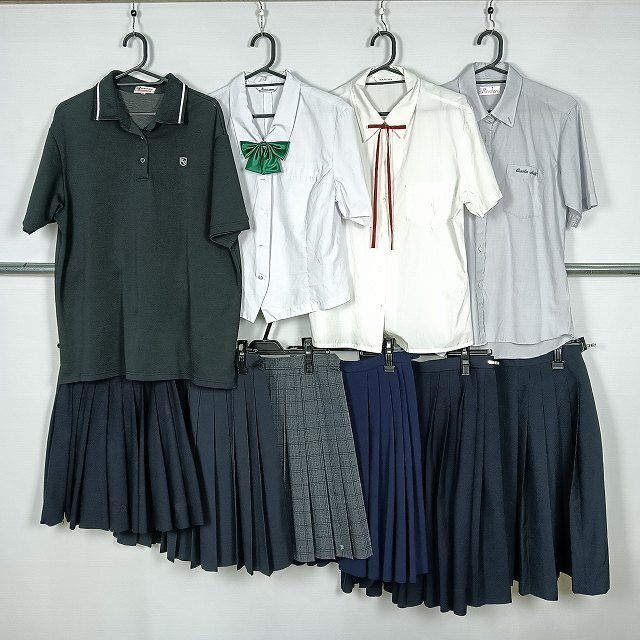 ブラウス スカート ポロシャツ 1円 中古 学生服 豊田大谷高校 日章学園高校 大阪旭高校 播磨高校 大阪梶中学 セット 詰合わせ 39CS-602 DF拍卖