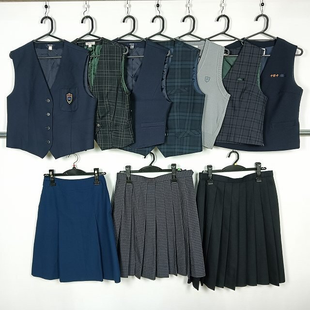 ベスト スカート 1円 中古 制服 学生服 神村学園中学高校 佐賀白石高校 福岡西南学院中学高校 志布志中学 セット 詰合わせ 39CS-625 DF拍卖