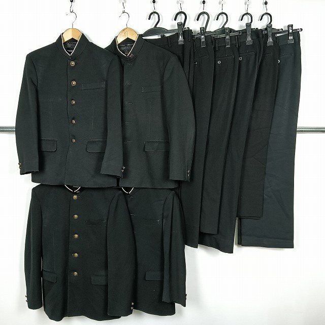 メンズ 学ラン 学生服 学生ズボン 無地 黒 1円 中古 制服 学生服 静岡加藤学園高校 セット 詰合わせ 39CS-664 DF拍卖