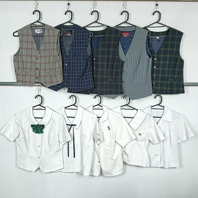 ベスト ブラウス 1円 中古 制服 学生服 宮崎日南振徳高校 鹿児島武岡台高校 千葉市川市立第七中学 10枚 セット 詰合わせ 39CS-658 DF拍卖