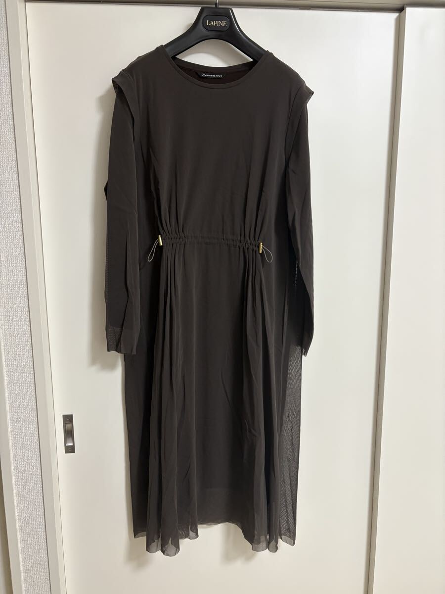 ヴィヴィアンタム 茶  ロングワンピース 長袖 38拍卖