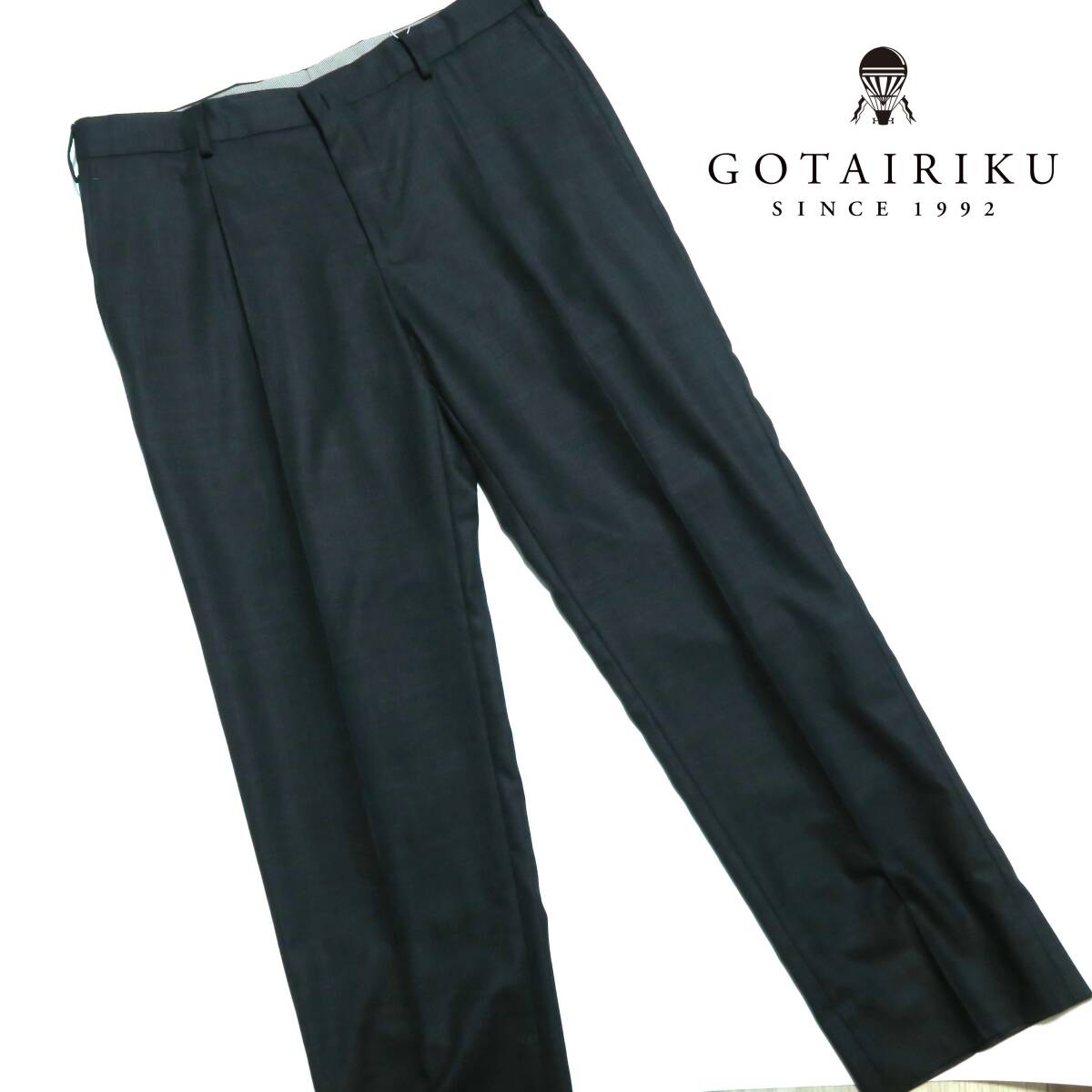 R057■秋冬 五大陸 GOTAIRIKU ゴタイリク グレー色系メランジ 高級ウールスラックス W83cm オンワード樫山 少々訳あり 拍卖
