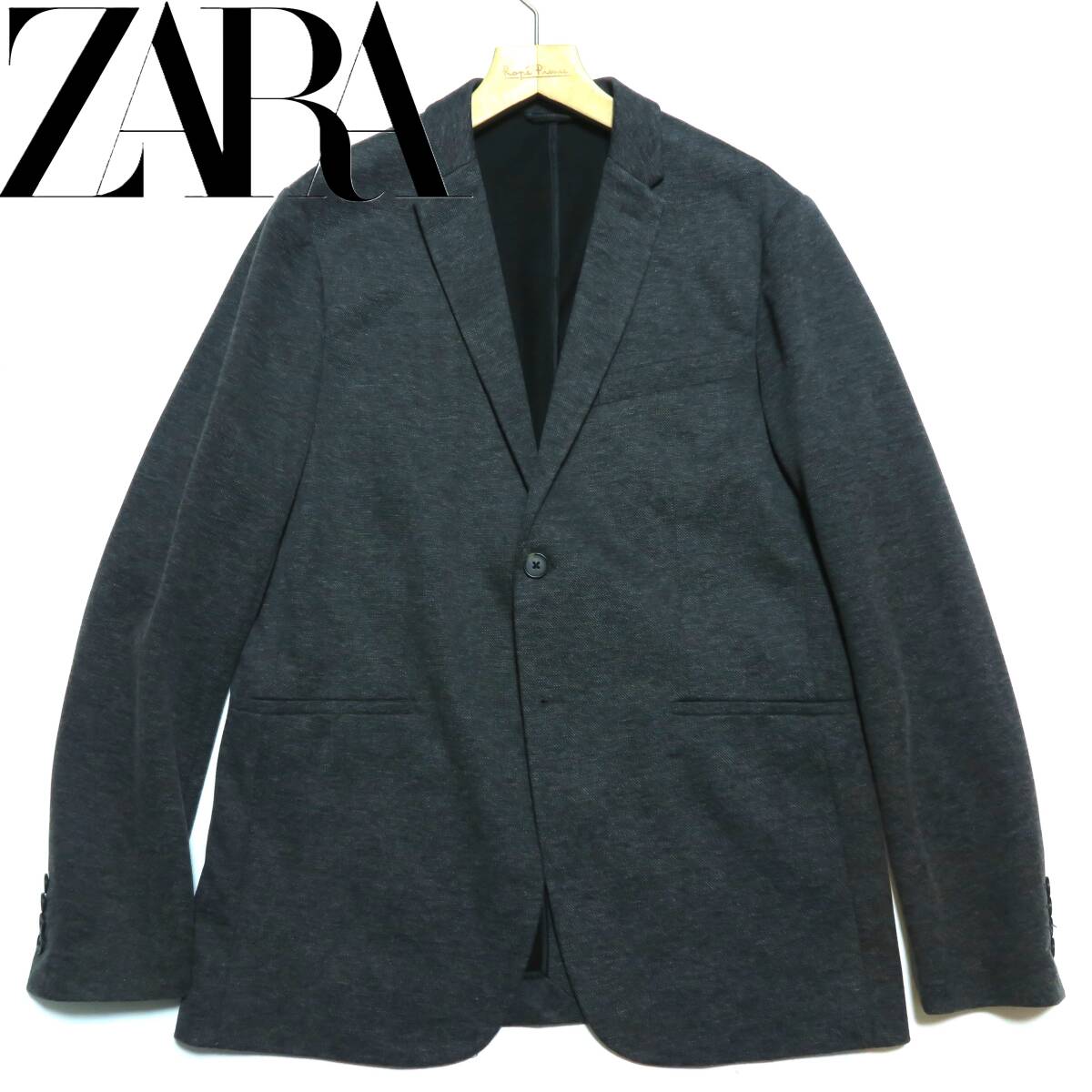B006■USED 中古衣料 ZARA ザラメン 秋春 シングルジャケット グレー色系メランジ 日本XXLサイズ拍卖
