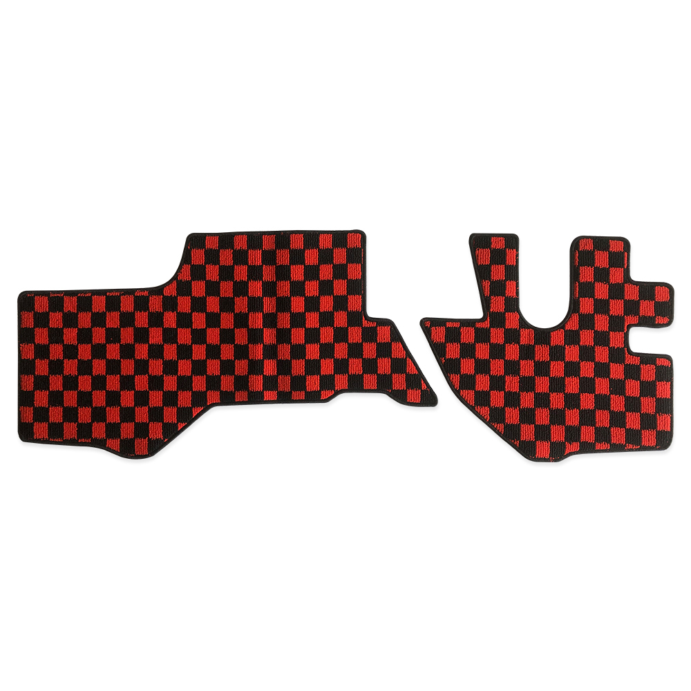 07 エルフ タイタン アトラス コンドル 標準 シングルキャブ ダブルキャブ フロアマット フロント レッドチェック 黒赤拍卖