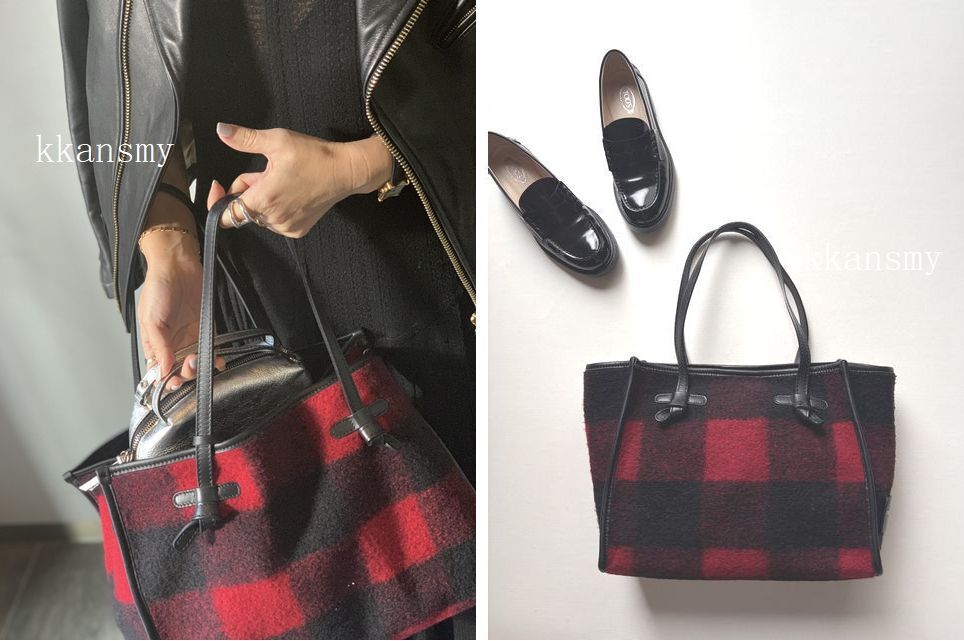 GIANNI CHIARINIジャンニキアリーニ*MARCELLAマルチェッラ チェックトートバッグ拍卖