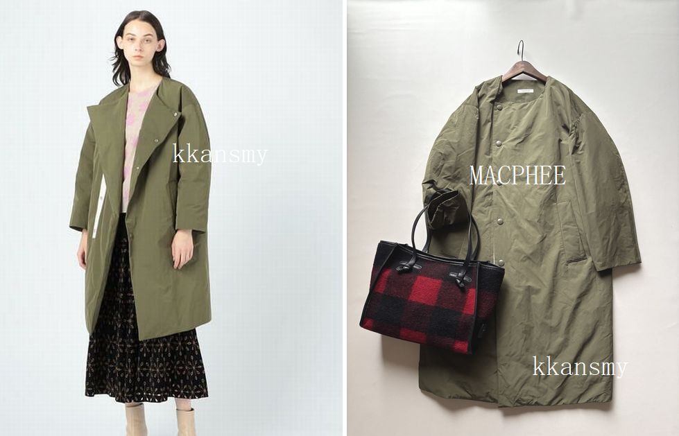 MACPHEEマカフィー*ポリエステルコットンダウンノーカラーコート拍卖