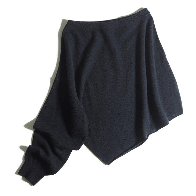 R3264f69 ▼R’IAM Plage リアムプラージュ▼ 23AW カシミヤ混 ワンショルダー プルオーバー ニット ブラック / 黒 ウールカシミヤ 秋冬拍卖