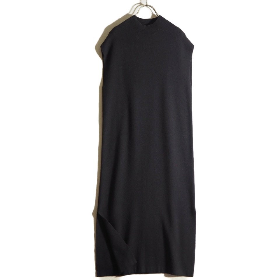 P9523f19 ▼CABaN キャバン▼ コットンカシミヤ ノースリーブロングドレス ニットワンピース ブラック S /39029402005 黒 秋~春拍卖