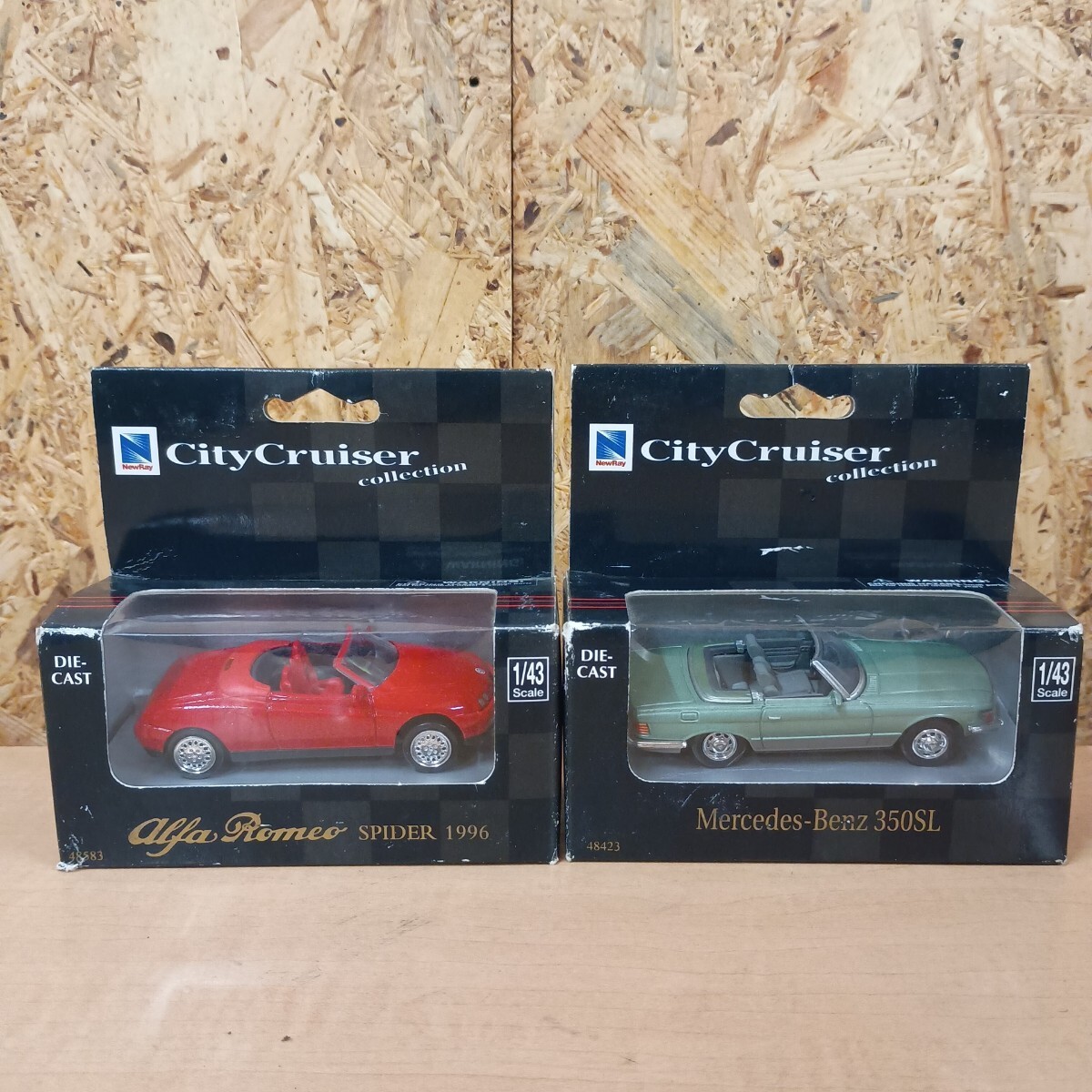 (A-7)Mercedes-Benz 350SL Alfa Romeo SPIDER 1996 ミニカー1/43 CityCruiser Collection 2点セット拍卖