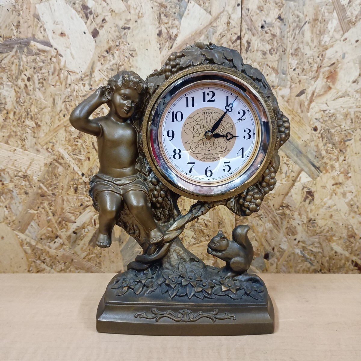 (A-41) CITIZEN エンジェルキス 電波掛け時計 4MN404 エンジェル リス拍卖