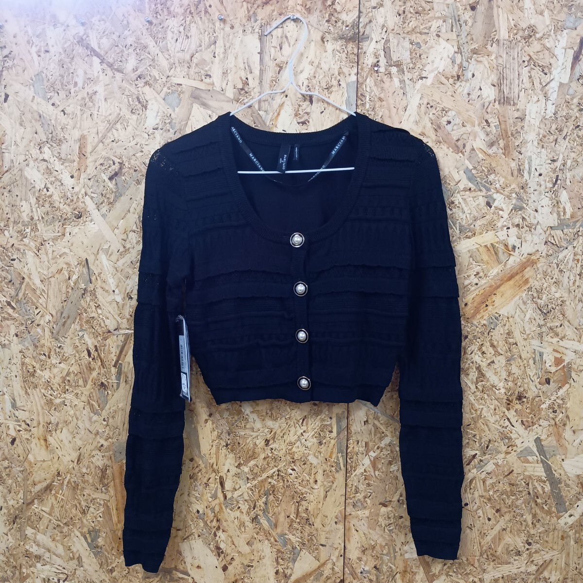 (A-75)GUESS MARCIANO ニットカーディガン 黒 サイズ表記 S 新品タグ付拍卖