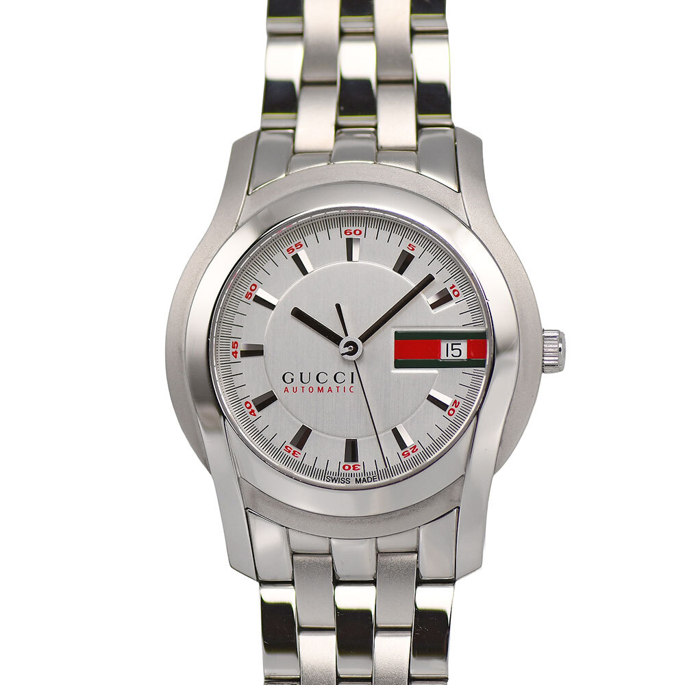 GUCCI グッチ Gクラス オートマティック 5500 AUTO 自動巻 メンズ デイト シルバー YA055205 研磨仕上げ済み 中古拍卖