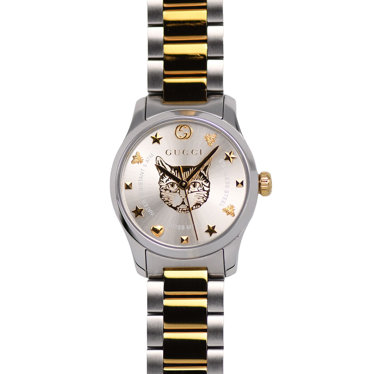 グッチ GUCCI Gタイムレス キャット レディース クォーツ ステンレス シルバー YA126596 中古拍卖