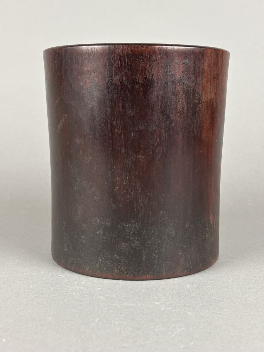 唐物 唐木 紫檀 筆筒 中国美術 木製 書道具拍卖