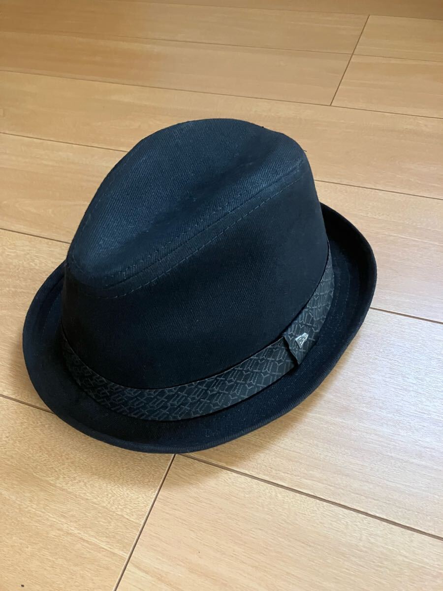 ニューエラ ハット 黒 L 未使用に近い 中折れハット 帽子 ハット  ブラック拍卖