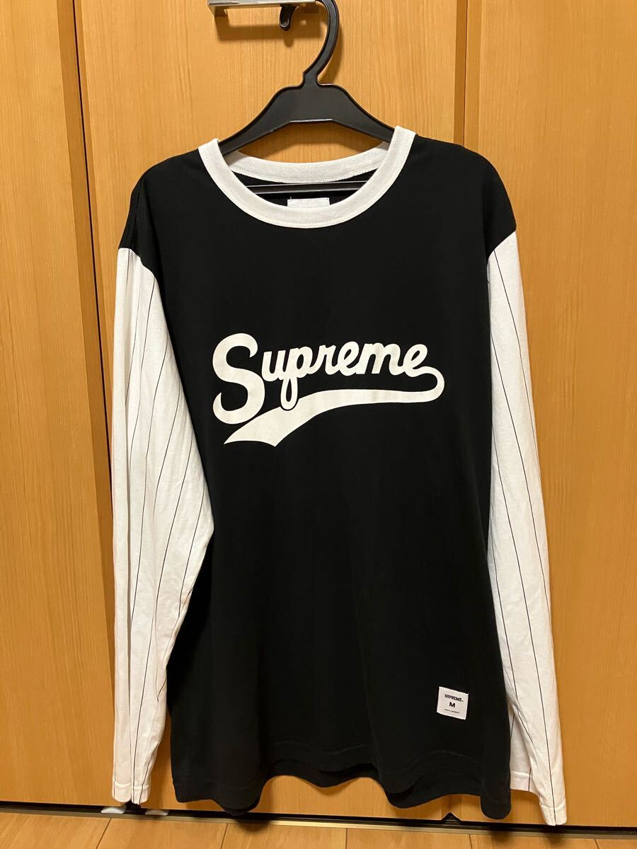 シュプリーム ベースボール Tシャツ M 超美品 黒白 supreme ボックスロゴ boxlogo 長袖拍卖