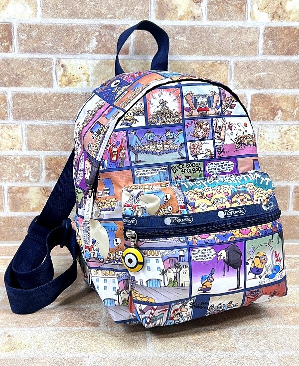 良品! LeSportsac/レスポートサック ミニオンズ 怪盗グルー コンパクト バックパック/リュックサック 【1334y3】拍卖