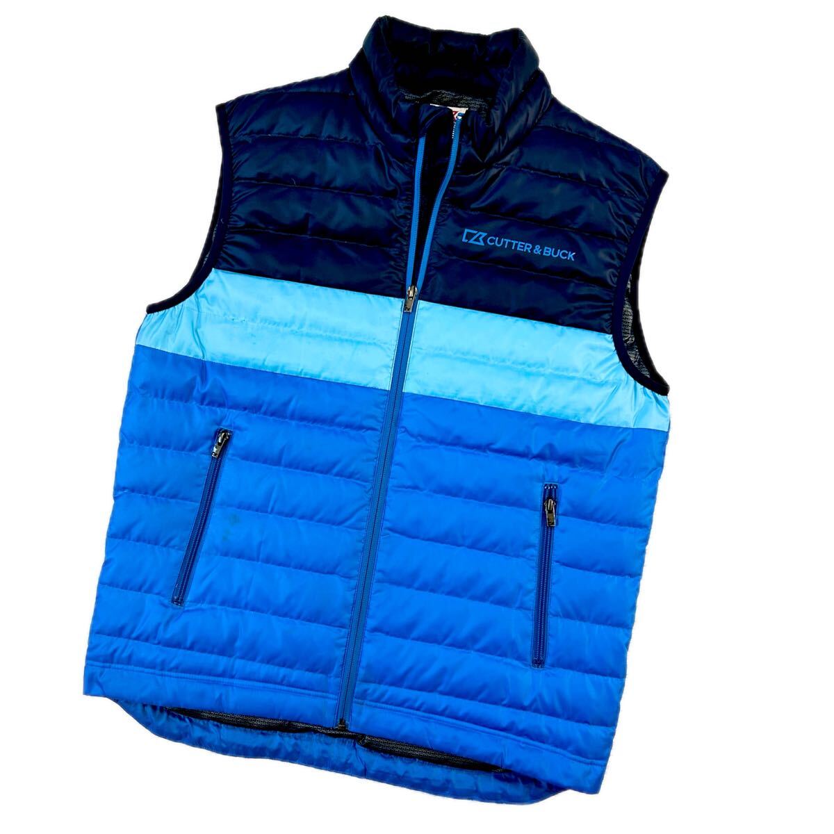 ★美品★CUTTER & BUCK カッターアンドバック / フルジップ ダウンベスト ヒートナビ裏地 / サイズM 拍卖