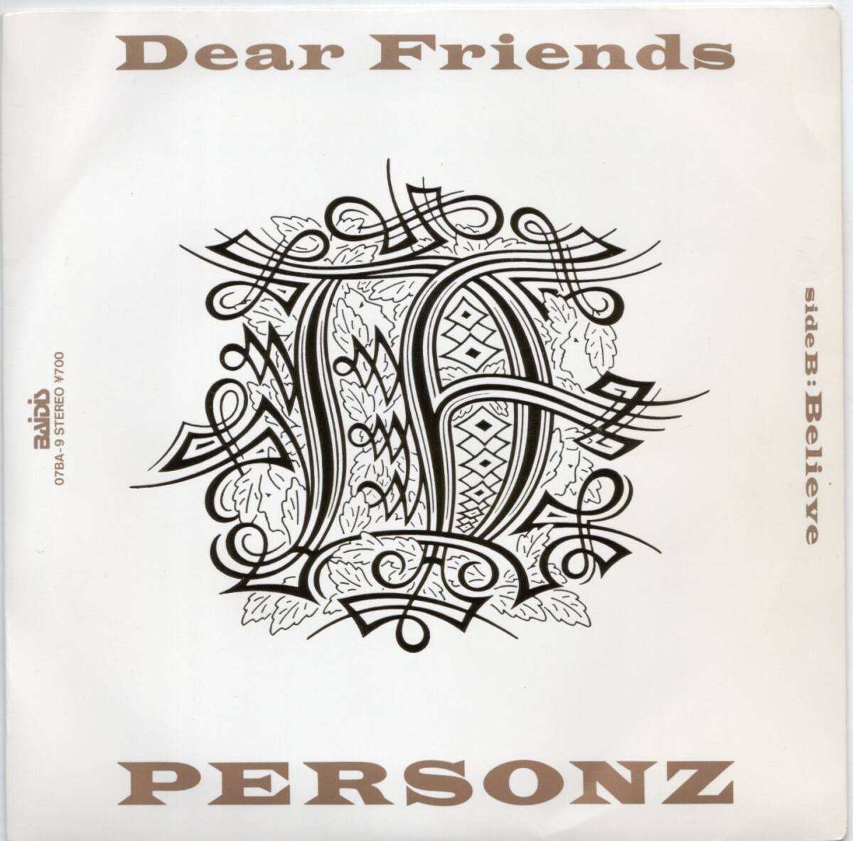 貴重盤・見本盤 / PERSONZ / Dear Friends / Believe (Japan promo シングル EP) 1989年 / パーソンズ / JILL / 和モノ / 本田毅拍卖