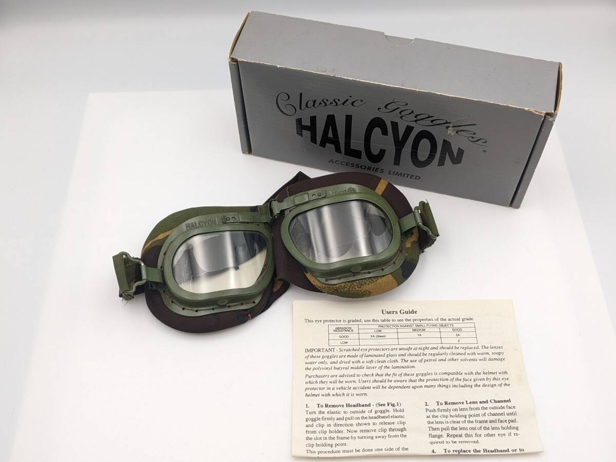 T/HALCYON ハルシオン BS4110 Classic Goggles ゴーグル 迷彩 カモフラージュ ミリタリー イングランド 英国製 空軍 趣味 コレクション拍卖