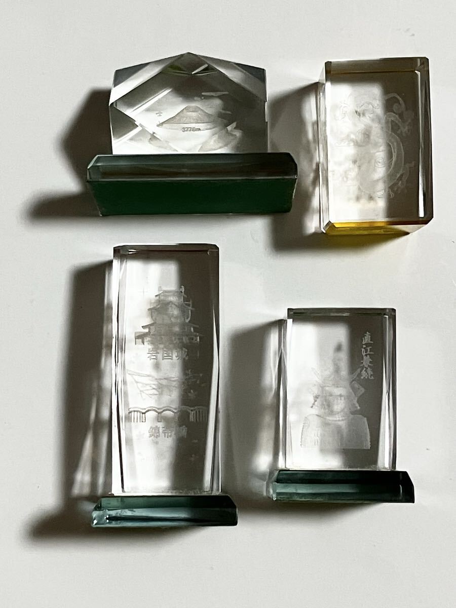 クリスタル オブジェ 富士山 岩国城 錦帯橋 直江兼続 龍 ドラゴン 置物 クリスタル置物 インテリア 透明拍卖