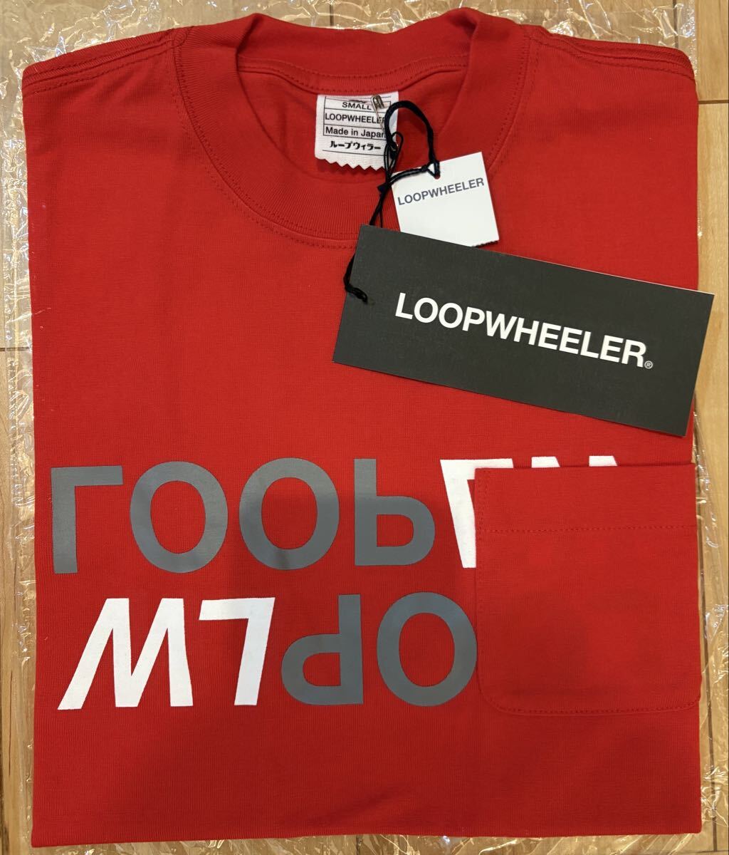 新品 LOOPWHEELER LW40/2コーマ吊り天竺 Big LOOPLWポケットTee Sサイズ カラー レッド ループウィラー 同梱可拍卖
