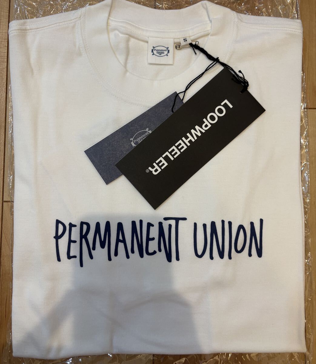 新品 LOOPWHEELER permanentunion Tシャツ Sサイズ カラー ホワイト ループウィラー 同梱可拍卖