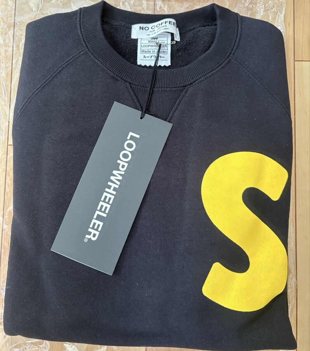 新品 LOOPWHEELER LW250 ON SUGAR 1周年記念スウェット Sサイズ カラー ブラックxヤマブキイエロー ループウィラー 同梱可拍卖