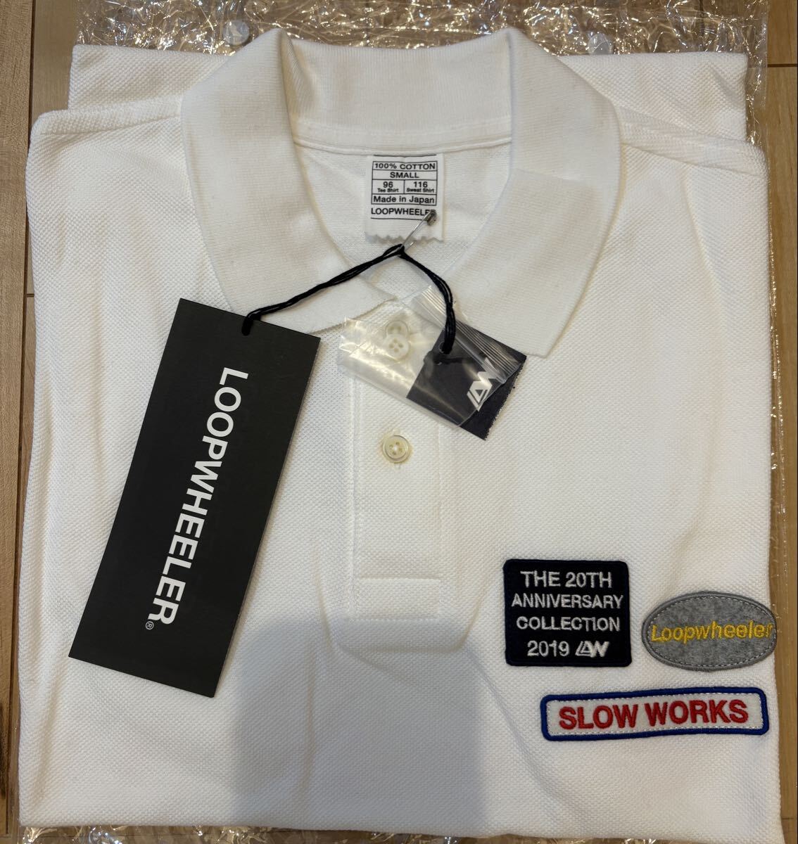 新品 LOOPWHEELER LW吊り鹿の子 ナンバーポロシャツ Sサイズ カラー ホワイト ループウィラー 同梱可拍卖