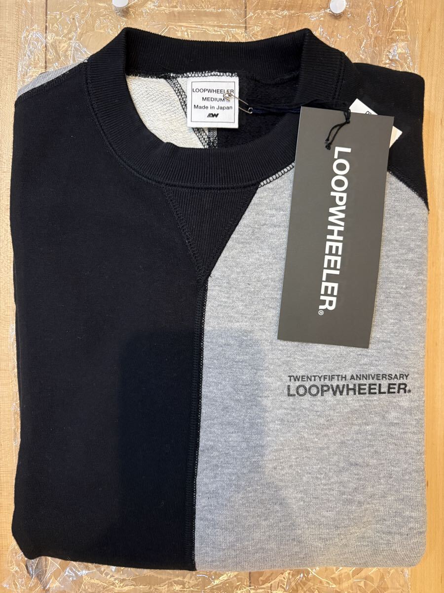 新品 LOOPWHEELER LW317 TWO FACEスウェット25th Mサイズ カラー ブラック×グレーメランジ ループウィラー 同梱可拍卖