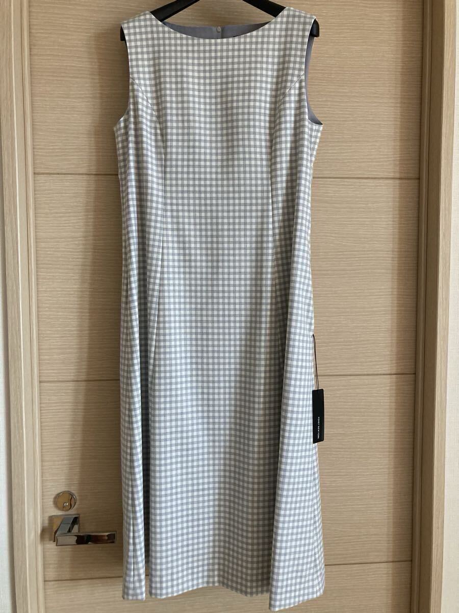 新品未使用 フォクシー FOXEY NEW YORK ワンピース 42 グレー×ホワイト 44979拍卖
