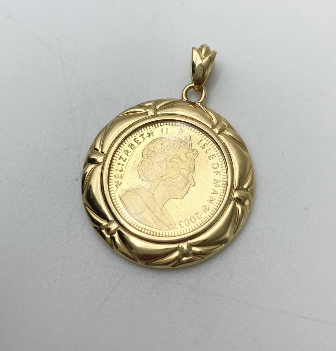 ☆アクセサリー☆ ◆中古品◆ K24 1/10オンス トップ 枠K18拍卖