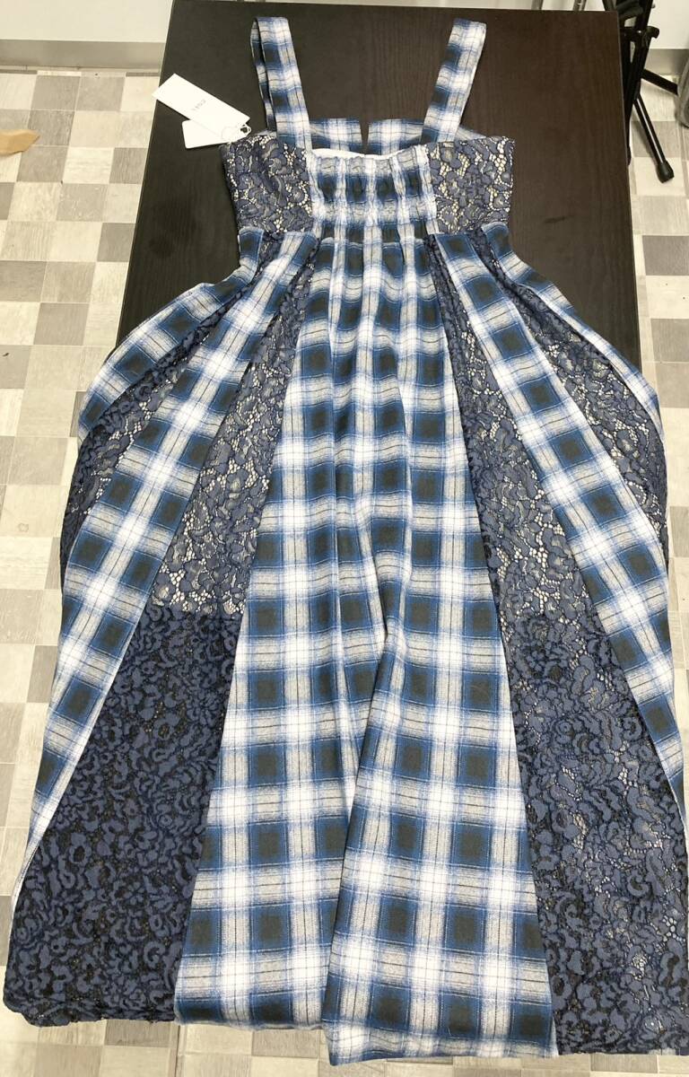 ☆ファッション☆ ◆未使用◆ COEL コエル パネルレースチェックワンピース ワンピース拍卖