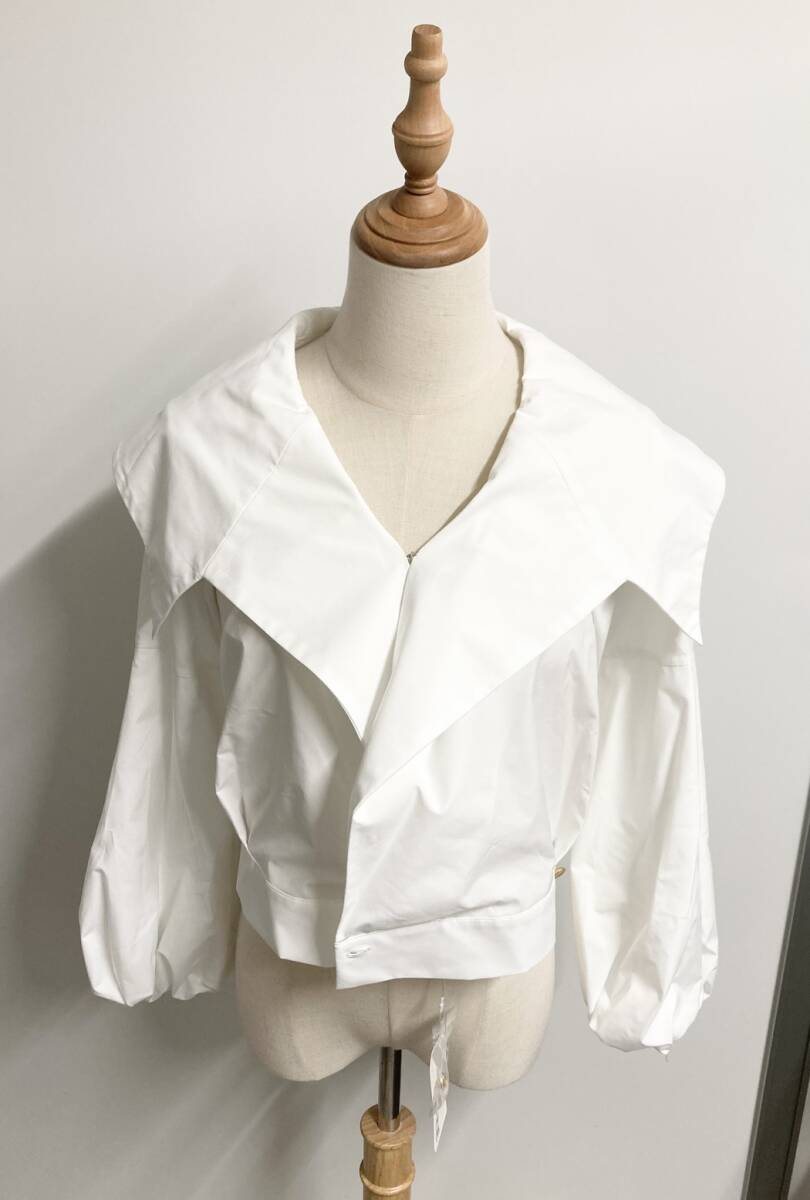 ☆ファッション☆ ◆未使用◆ JENNE オードリー風 レトロブラウス ブラウス ホワイト拍卖